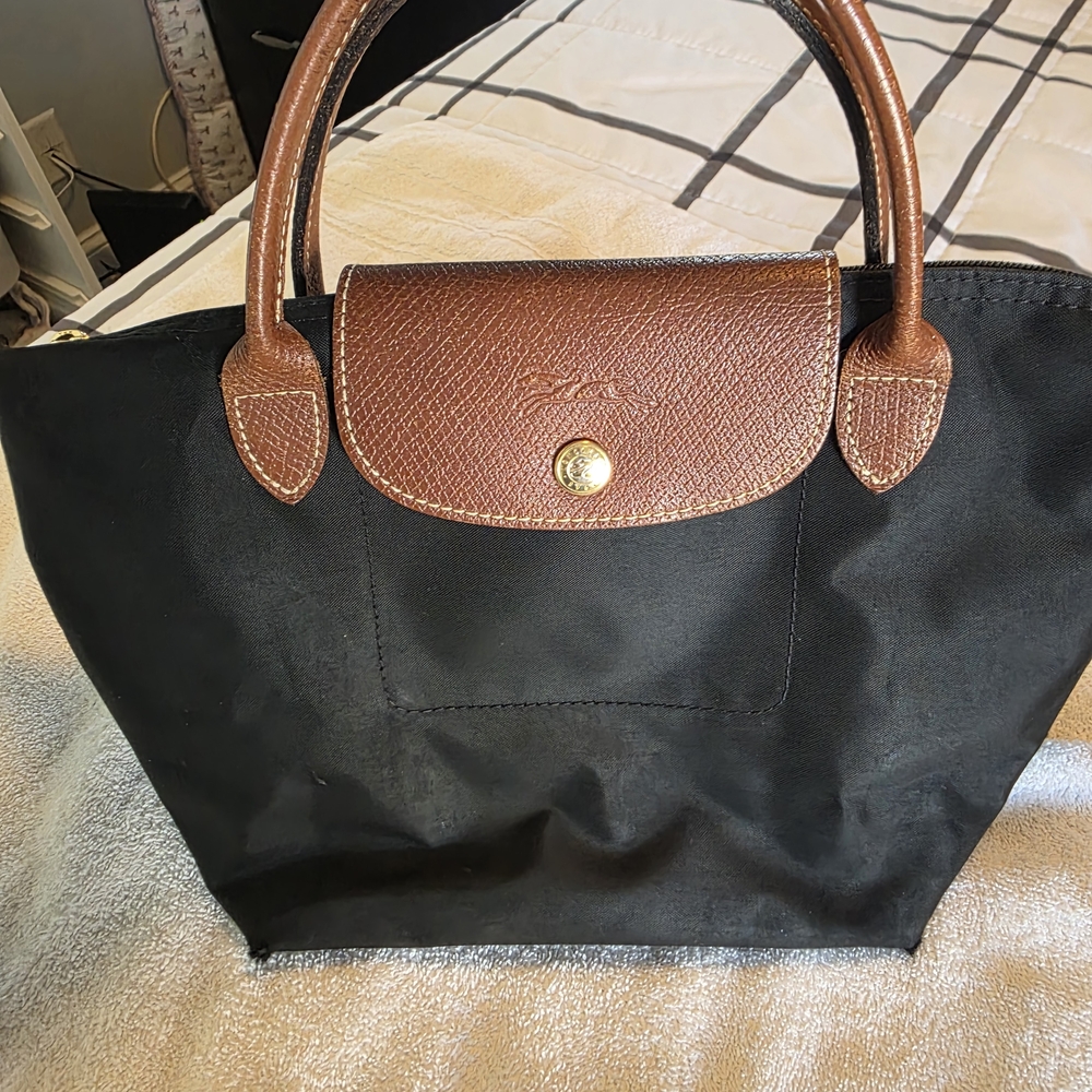 Longchamp Black and Brown Tote Bag